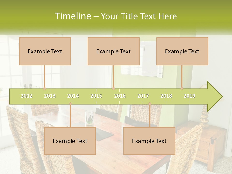 A Table With Chairs And A Lamp In A Room PowerPoint Template