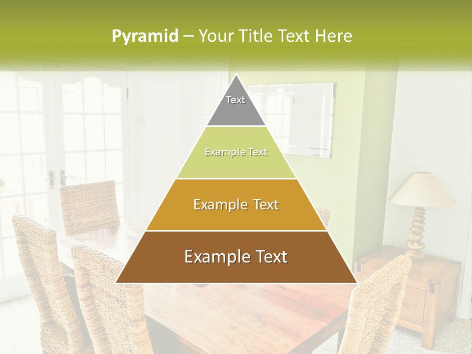 A Table With Chairs And A Lamp In A Room PowerPoint Template