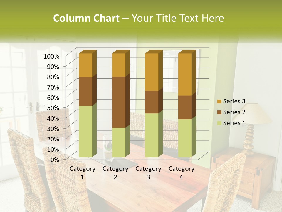 A Table With Chairs And A Lamp In A Room PowerPoint Template