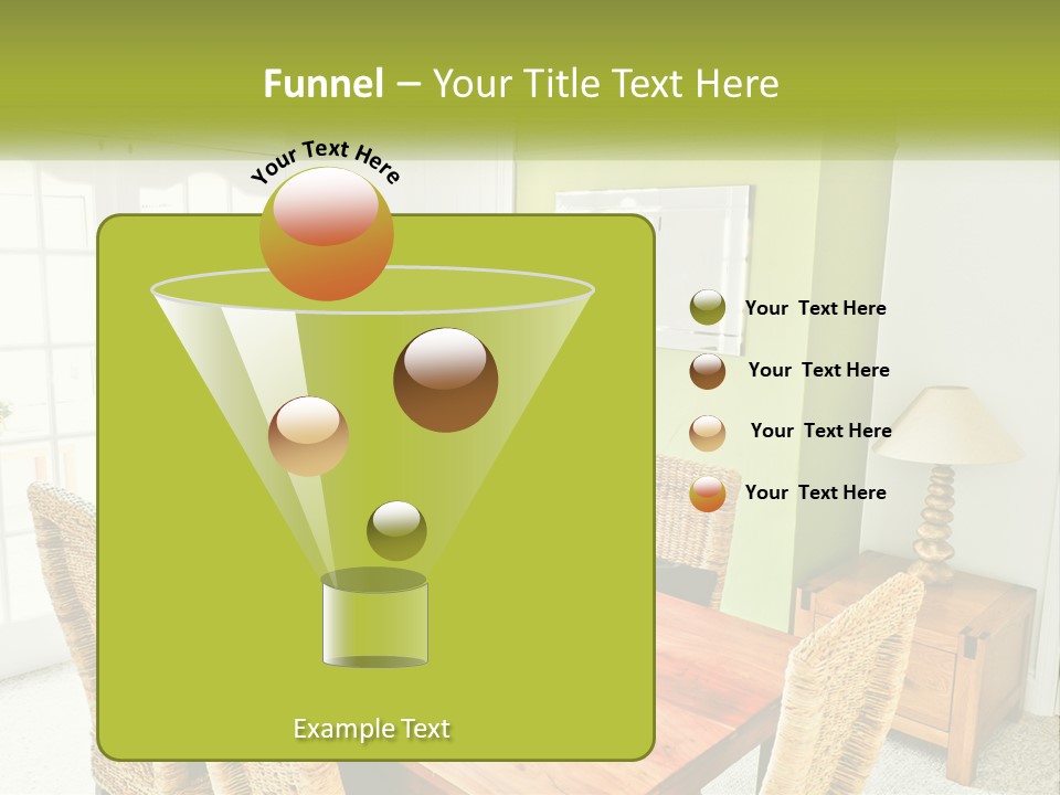 A Table With Chairs And A Lamp In A Room PowerPoint Template