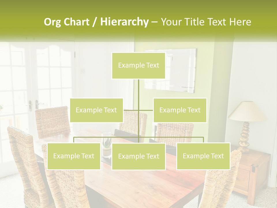 A Table With Chairs And A Lamp In A Room PowerPoint Template