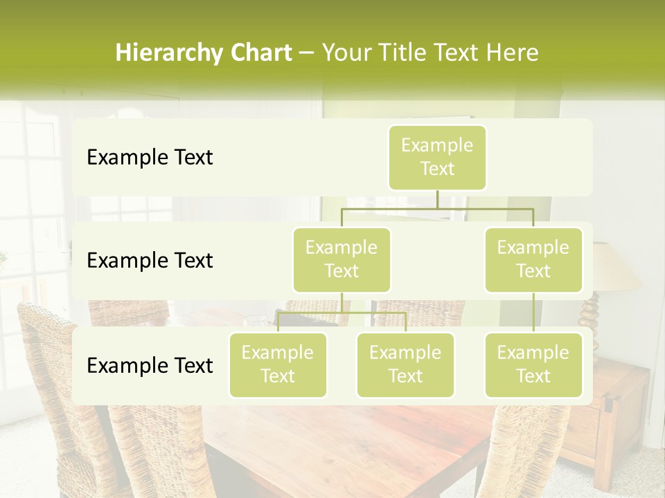 A Table With Chairs And A Lamp In A Room PowerPoint Template