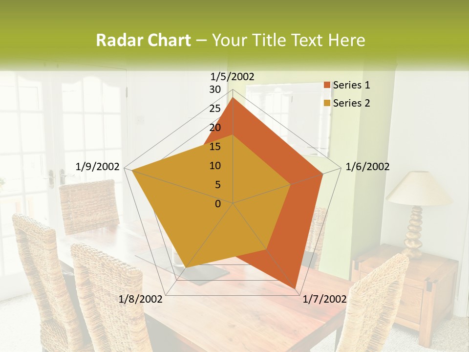 A Table With Chairs And A Lamp In A Room PowerPoint Template