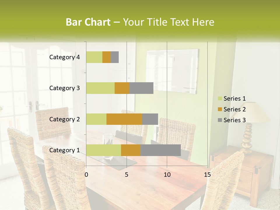 A Table With Chairs And A Lamp In A Room PowerPoint Template