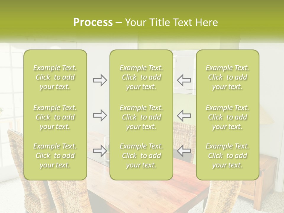 A Table With Chairs And A Lamp In A Room PowerPoint Template