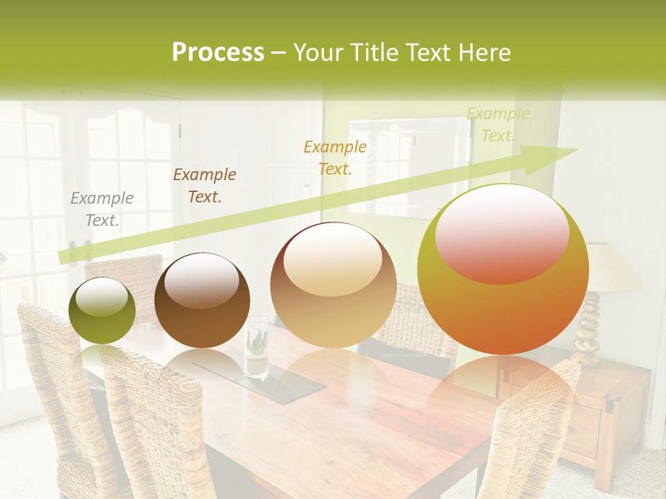 A Table With Chairs And A Lamp In A Room PowerPoint Template