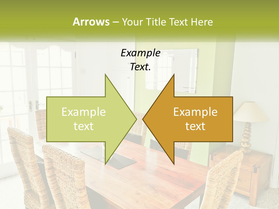 A Table With Chairs And A Lamp In A Room PowerPoint Template