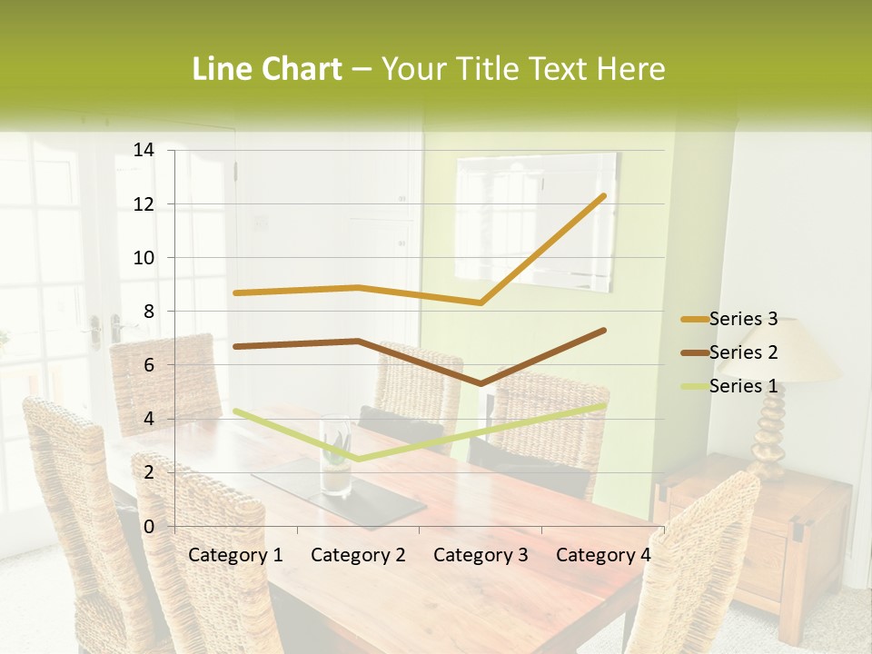 A Table With Chairs And A Lamp In A Room PowerPoint Template