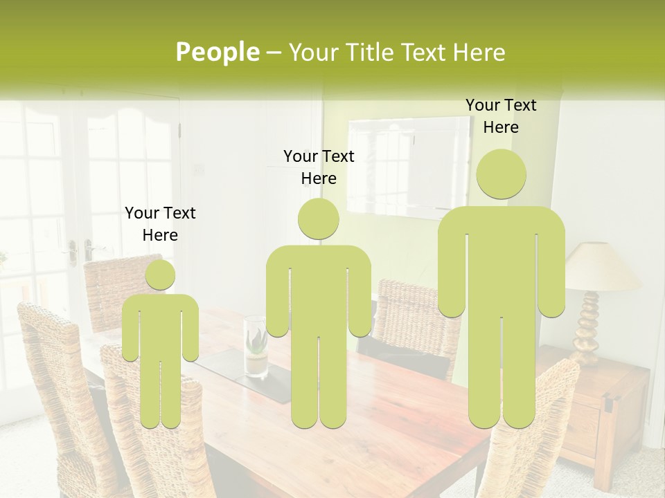 A Table With Chairs And A Lamp In A Room PowerPoint Template