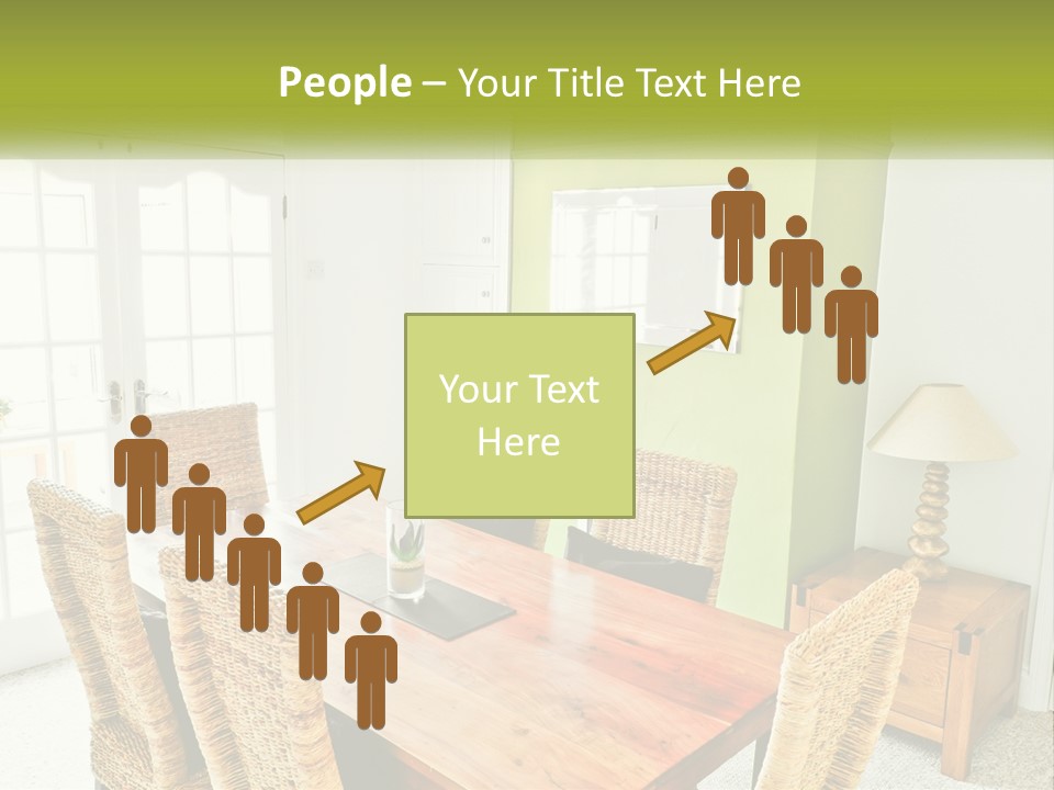 A Table With Chairs And A Lamp In A Room PowerPoint Template