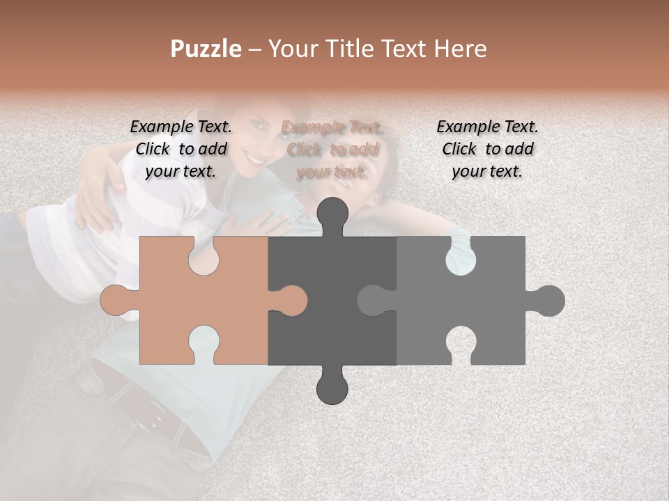 A Man And A Woman Laying On The Floor With Their Arms Around Each Other PowerPoint Template