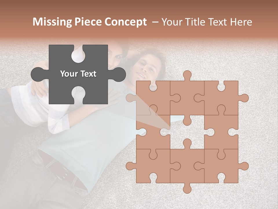 A Man And A Woman Laying On The Floor With Their Arms Around Each Other PowerPoint Template