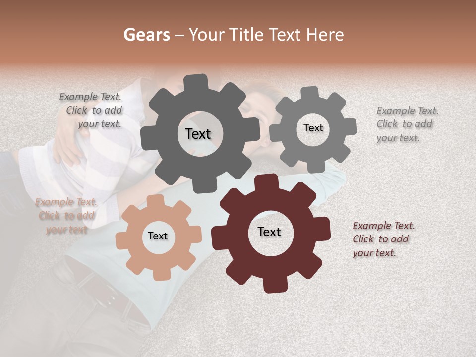 A Man And A Woman Laying On The Floor With Their Arms Around Each Other PowerPoint Template