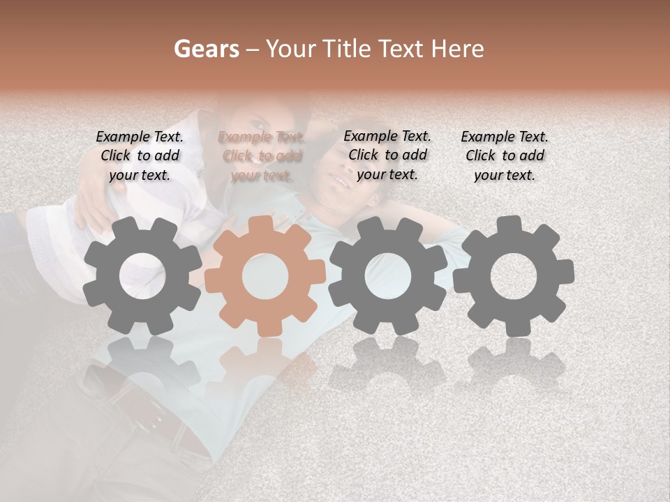 A Man And A Woman Laying On The Floor With Their Arms Around Each Other PowerPoint Template