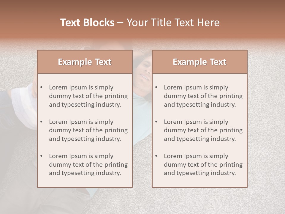 A Man And A Woman Laying On The Floor With Their Arms Around Each Other PowerPoint Template