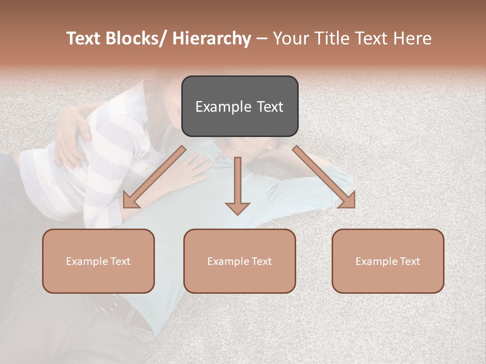 A Man And A Woman Laying On The Floor With Their Arms Around Each Other PowerPoint Template