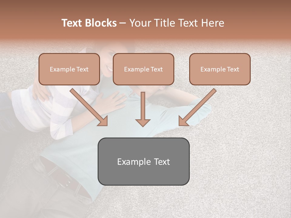 A Man And A Woman Laying On The Floor With Their Arms Around Each Other PowerPoint Template