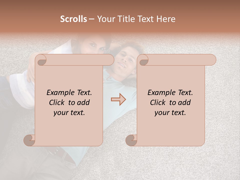 A Man And A Woman Laying On The Floor With Their Arms Around Each Other PowerPoint Template