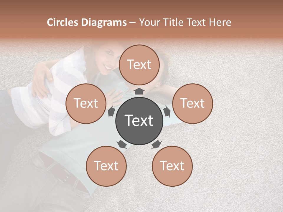 A Man And A Woman Laying On The Floor With Their Arms Around Each Other PowerPoint Template