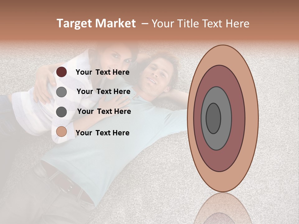 A Man And A Woman Laying On The Floor With Their Arms Around Each Other PowerPoint Template