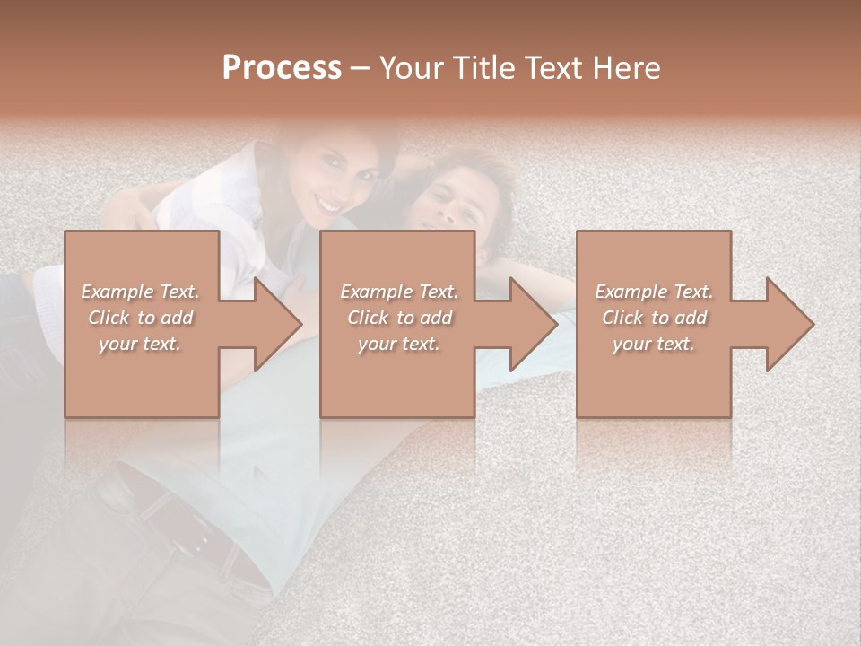 A Man And A Woman Laying On The Floor With Their Arms Around Each Other PowerPoint Template