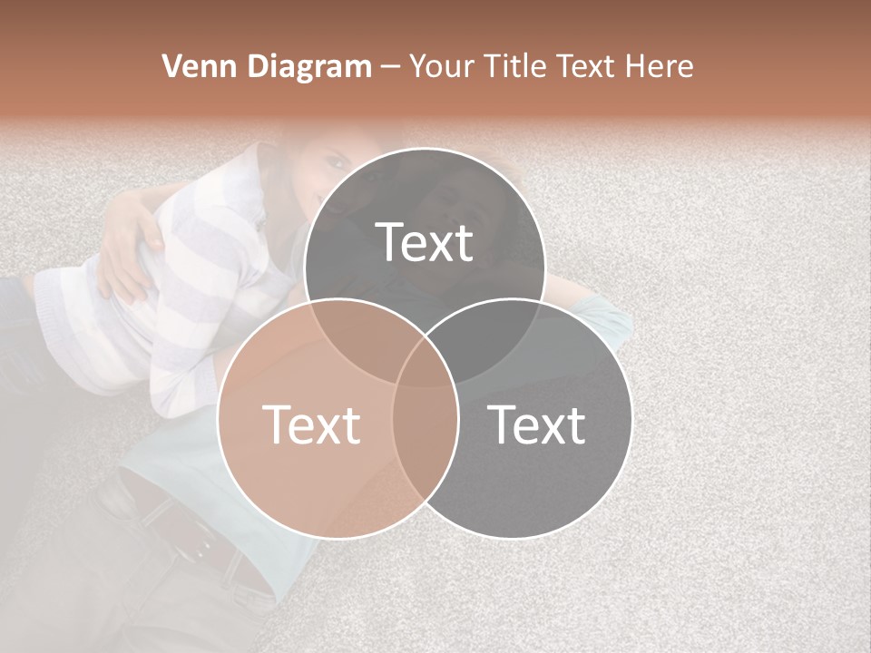 A Man And A Woman Laying On The Floor With Their Arms Around Each Other PowerPoint Template