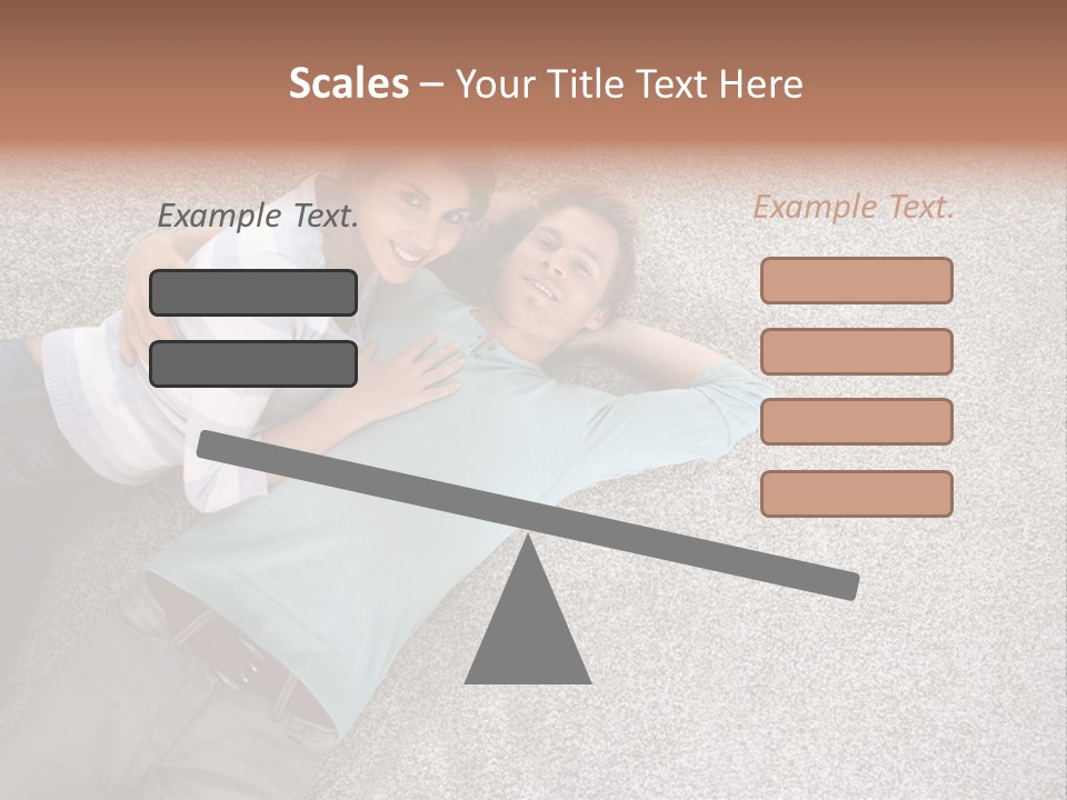 A Man And A Woman Laying On The Floor With Their Arms Around Each Other PowerPoint Template
