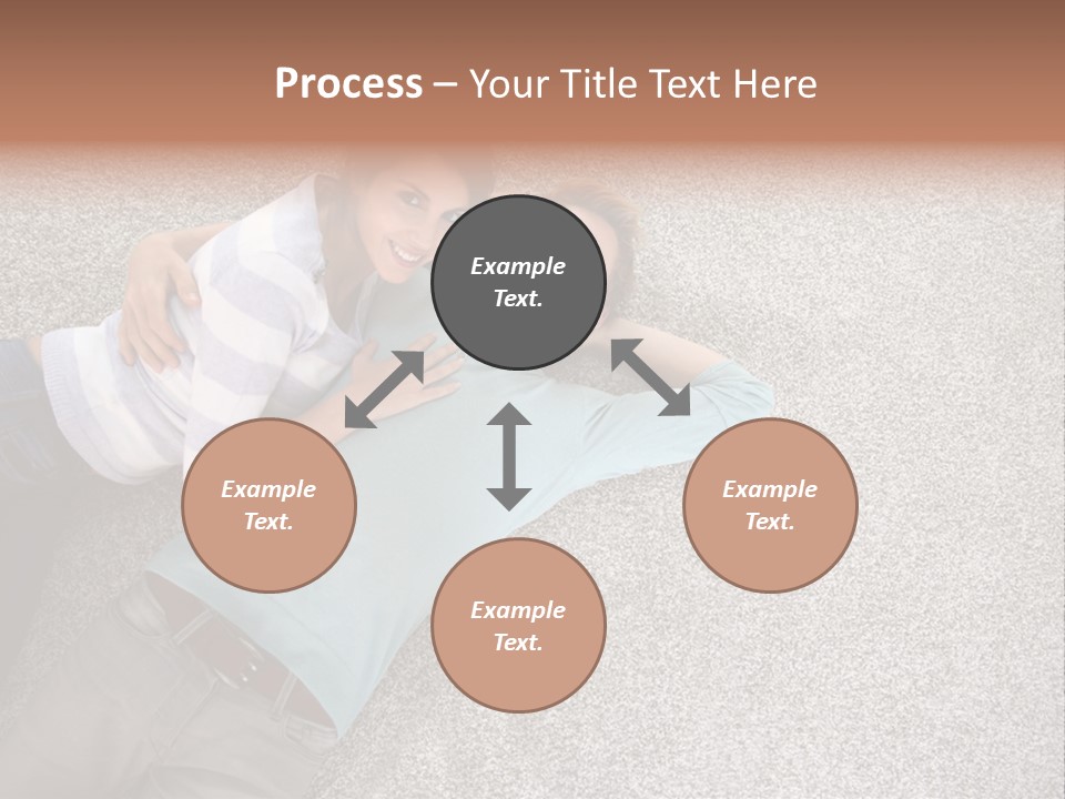 A Man And A Woman Laying On The Floor With Their Arms Around Each Other PowerPoint Template