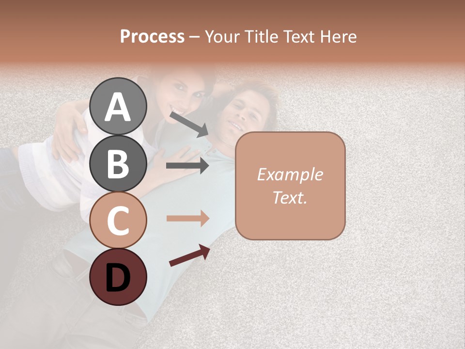 A Man And A Woman Laying On The Floor With Their Arms Around Each Other PowerPoint Template