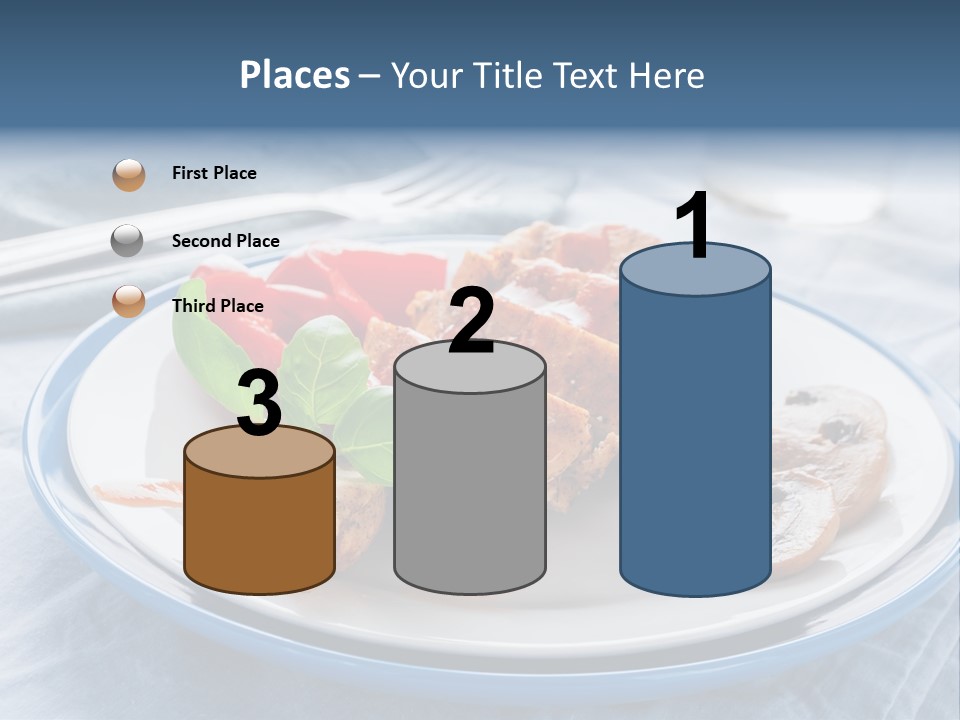 A White Plate Topped With Meat And Vegetables PowerPoint Template
