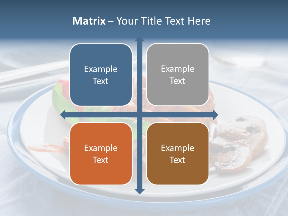 A White Plate Topped With Meat And Vegetables PowerPoint Template