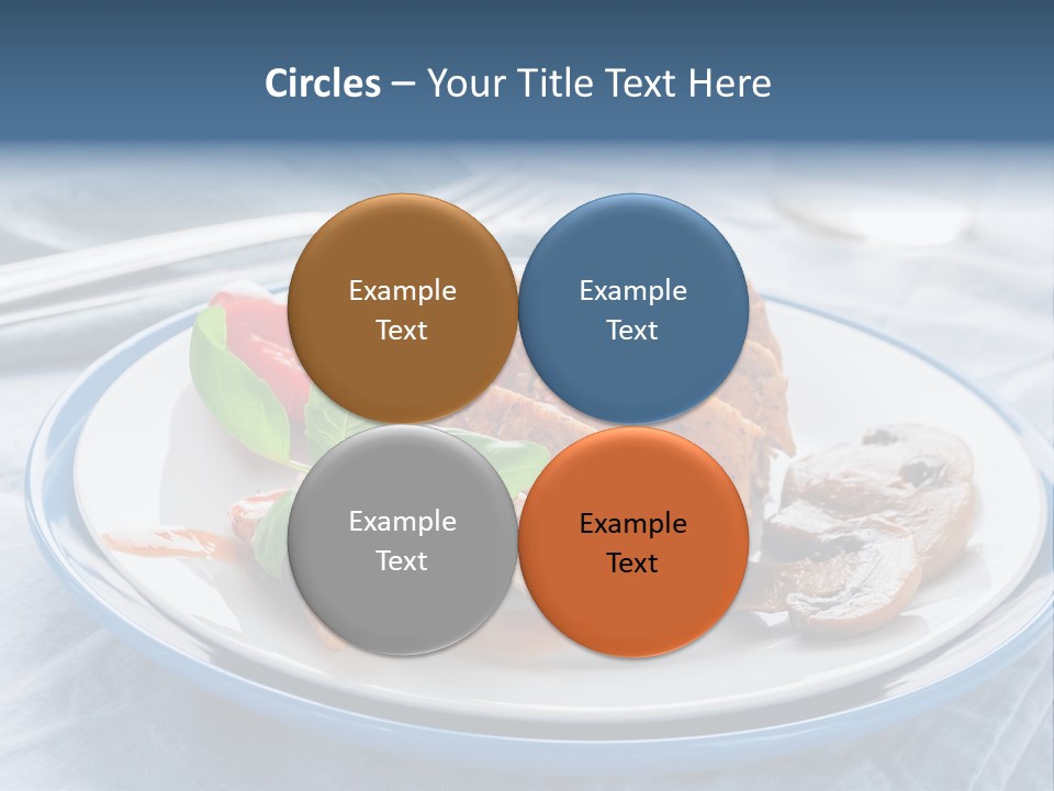 A White Plate Topped With Meat And Vegetables PowerPoint Template
