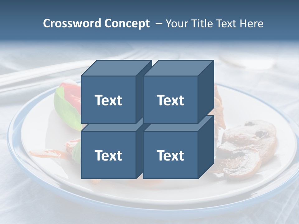 A White Plate Topped With Meat And Vegetables PowerPoint Template