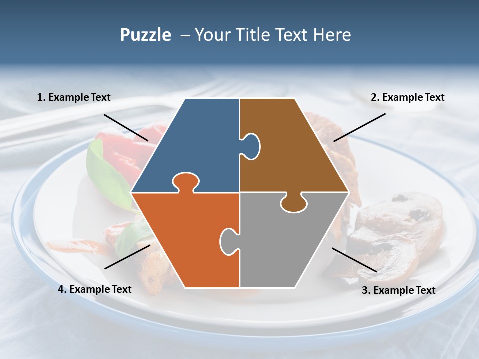A White Plate Topped With Meat And Vegetables PowerPoint Template