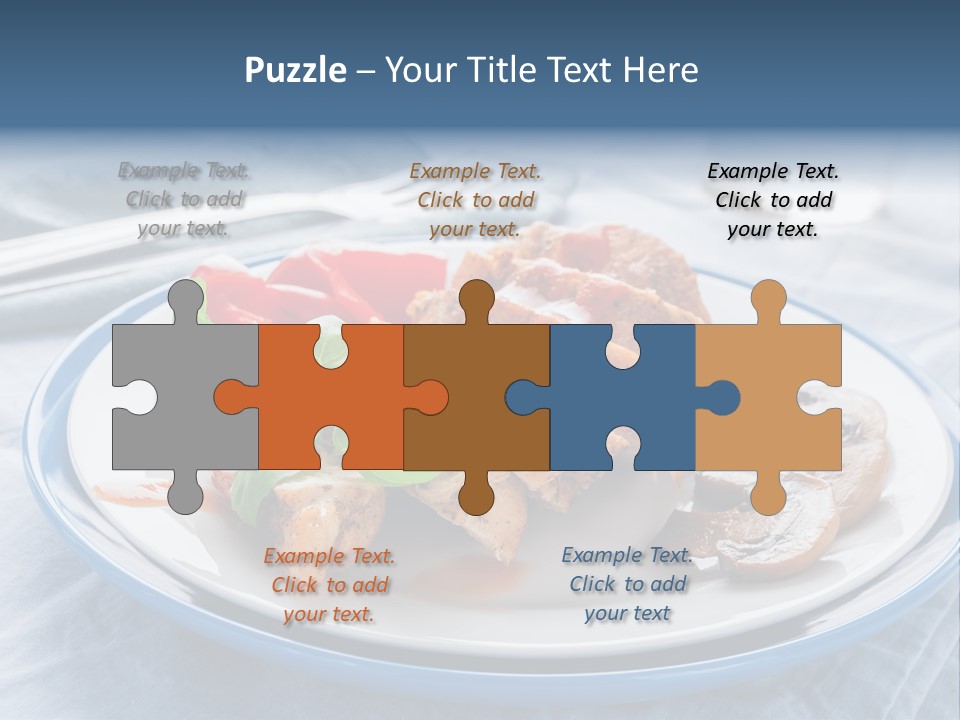 A White Plate Topped With Meat And Vegetables PowerPoint Template