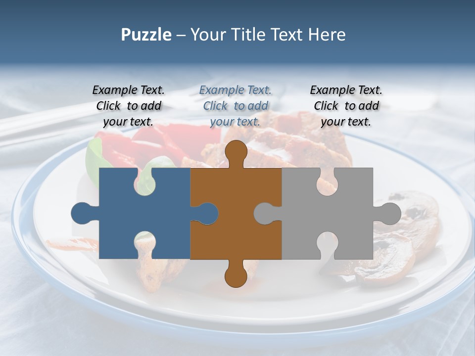 A White Plate Topped With Meat And Vegetables PowerPoint Template