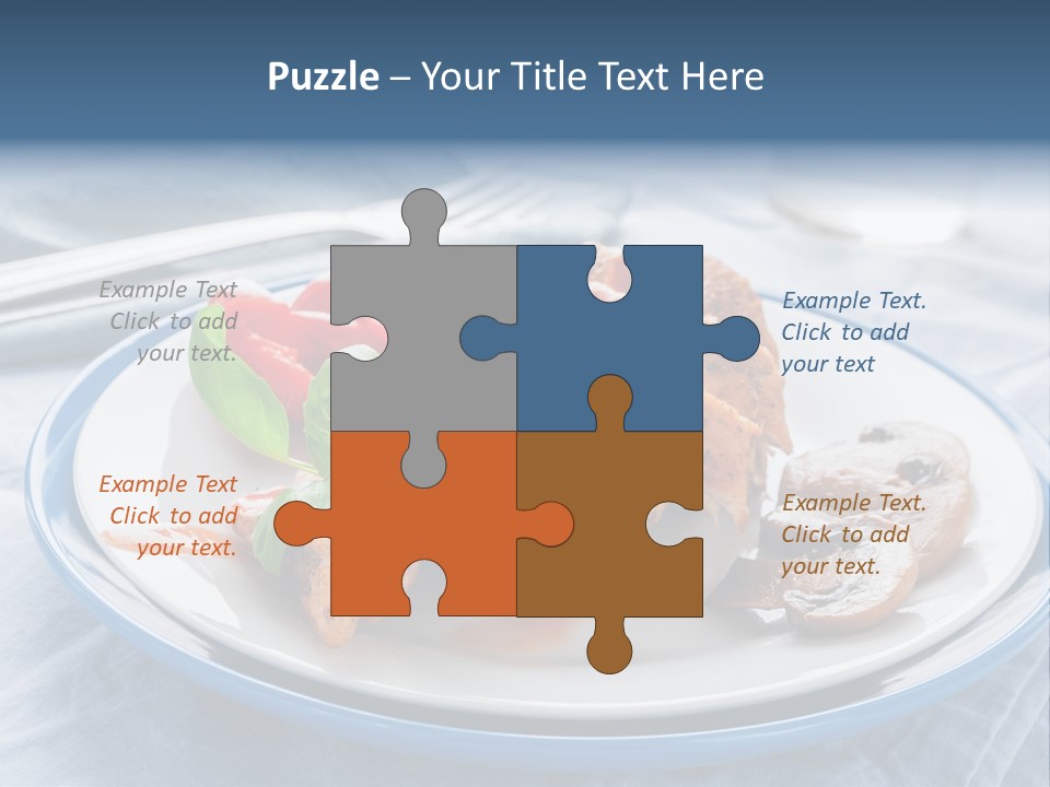 A White Plate Topped With Meat And Vegetables PowerPoint Template