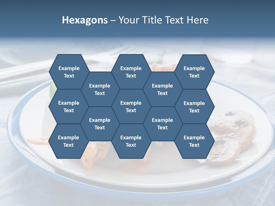 A White Plate Topped With Meat And Vegetables PowerPoint Template