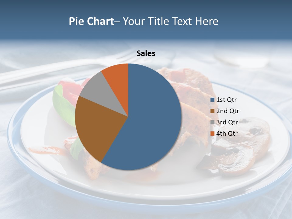 A White Plate Topped With Meat And Vegetables PowerPoint Template