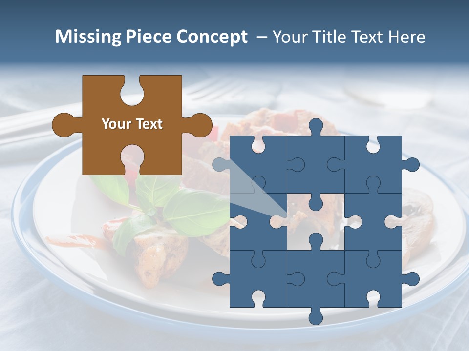A White Plate Topped With Meat And Vegetables PowerPoint Template