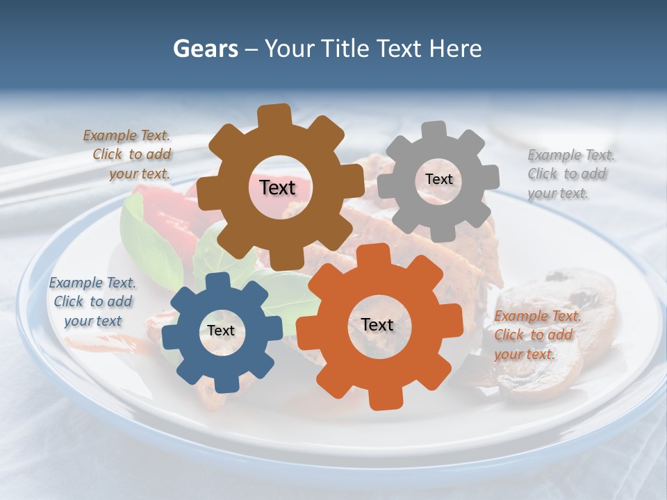 A White Plate Topped With Meat And Vegetables PowerPoint Template