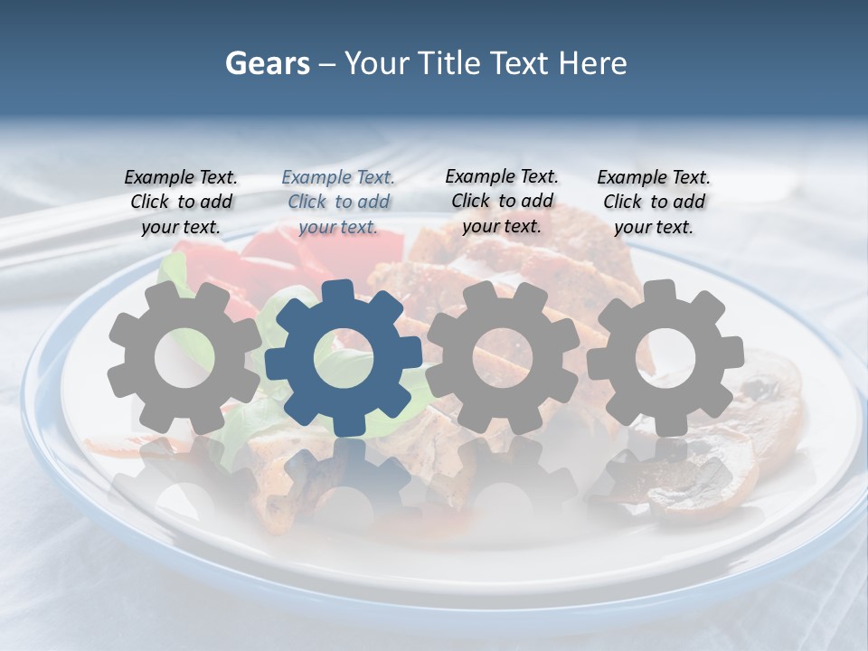 A White Plate Topped With Meat And Vegetables PowerPoint Template