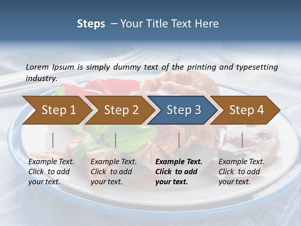 A White Plate Topped With Meat And Vegetables PowerPoint Template