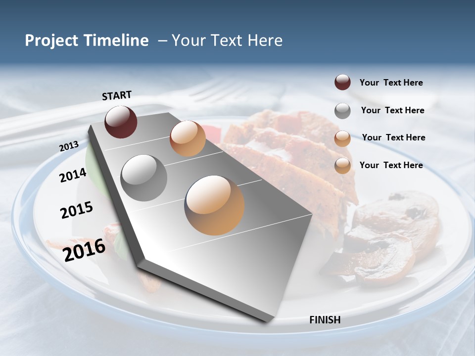 A White Plate Topped With Meat And Vegetables PowerPoint Template