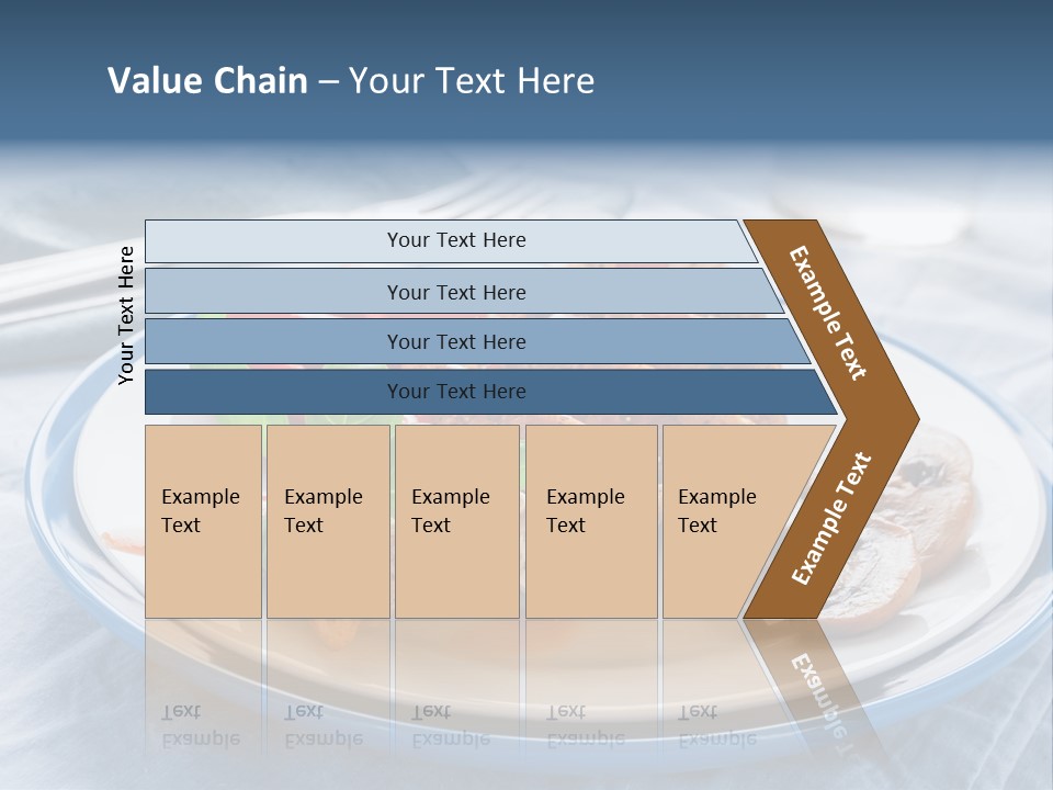 A White Plate Topped With Meat And Vegetables PowerPoint Template
