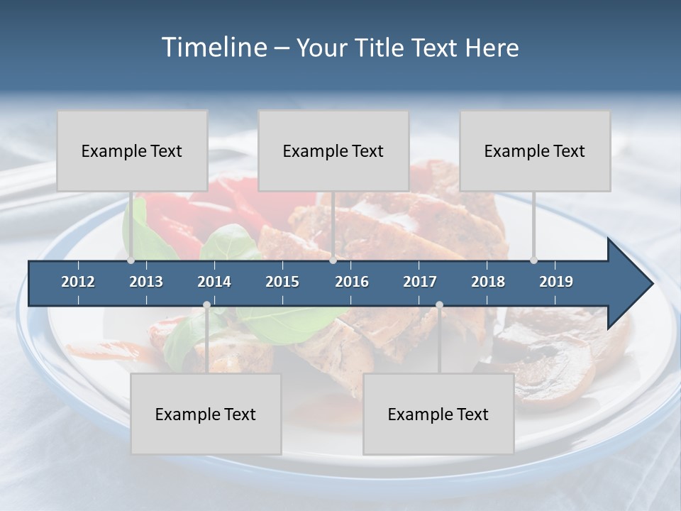 A White Plate Topped With Meat And Vegetables PowerPoint Template