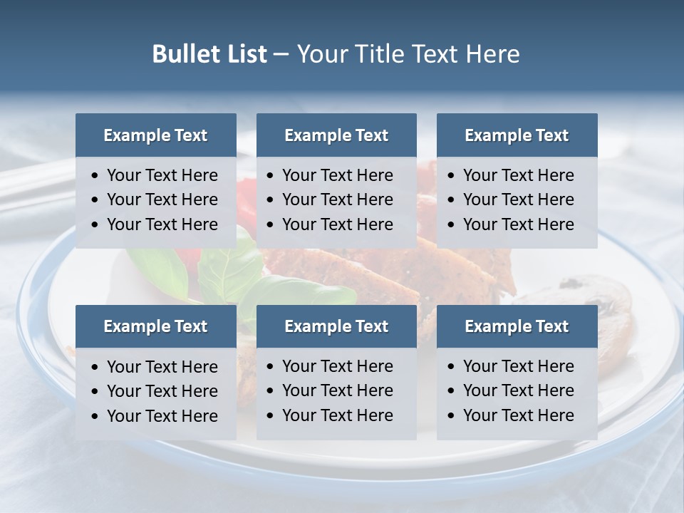 A White Plate Topped With Meat And Vegetables PowerPoint Template