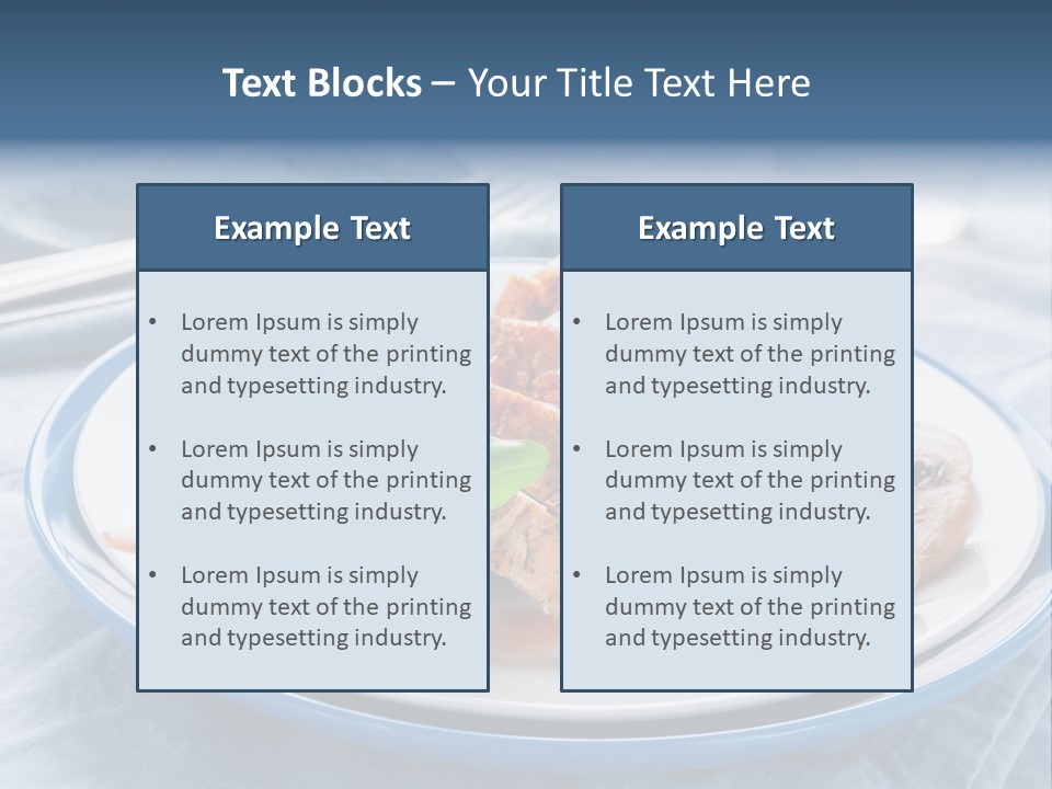 A White Plate Topped With Meat And Vegetables PowerPoint Template