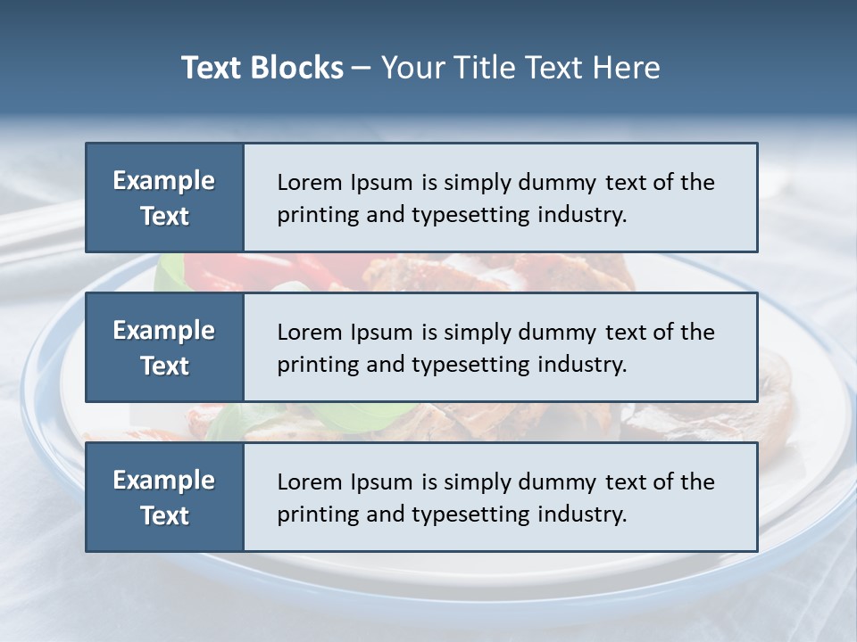 A White Plate Topped With Meat And Vegetables PowerPoint Template