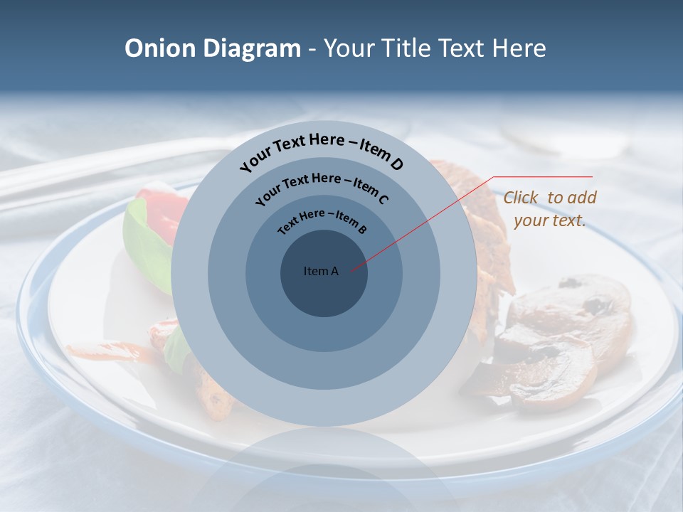 A White Plate Topped With Meat And Vegetables PowerPoint Template